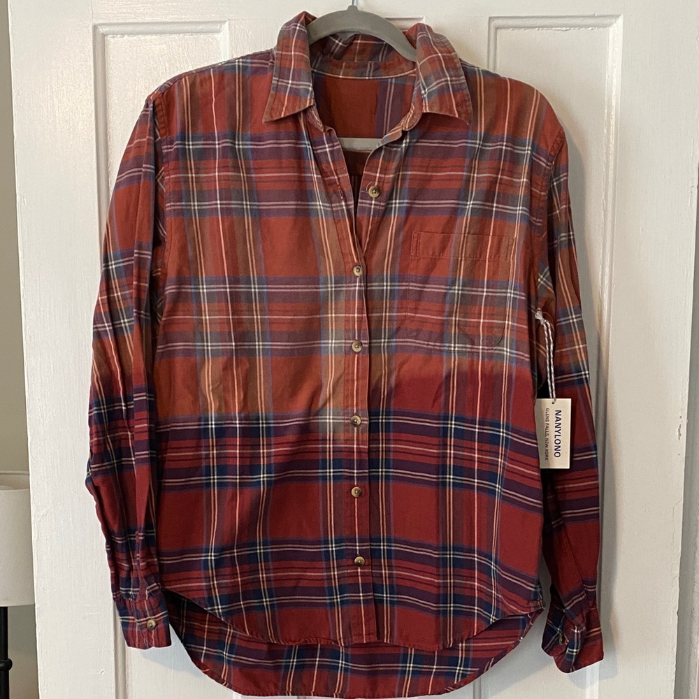 Upcycled Plaid Button Down Shirt